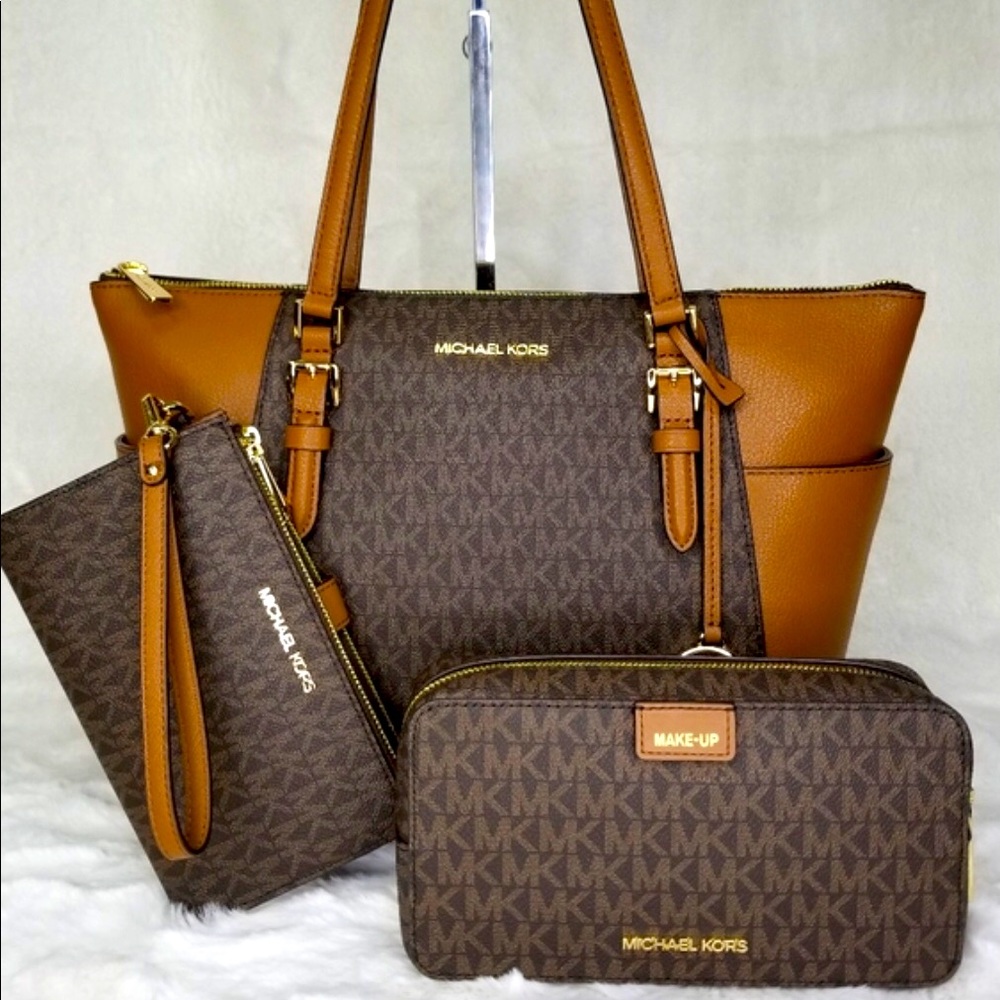MICHAEL KORS 3 SET DESIGNER PURSE WALLET BAG MK